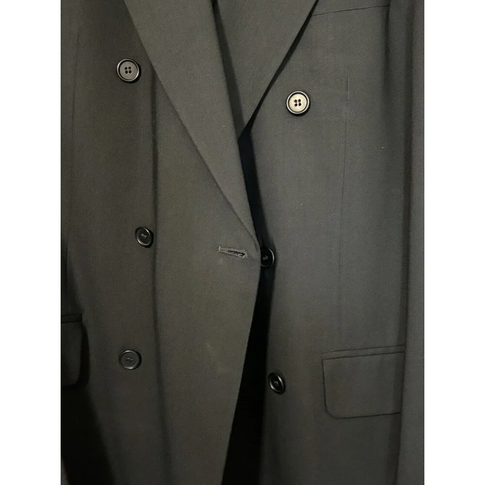 Vito Rufolo‎ San Martino Mens Size 40L Wool Black Blazer Jacket Coat Italy